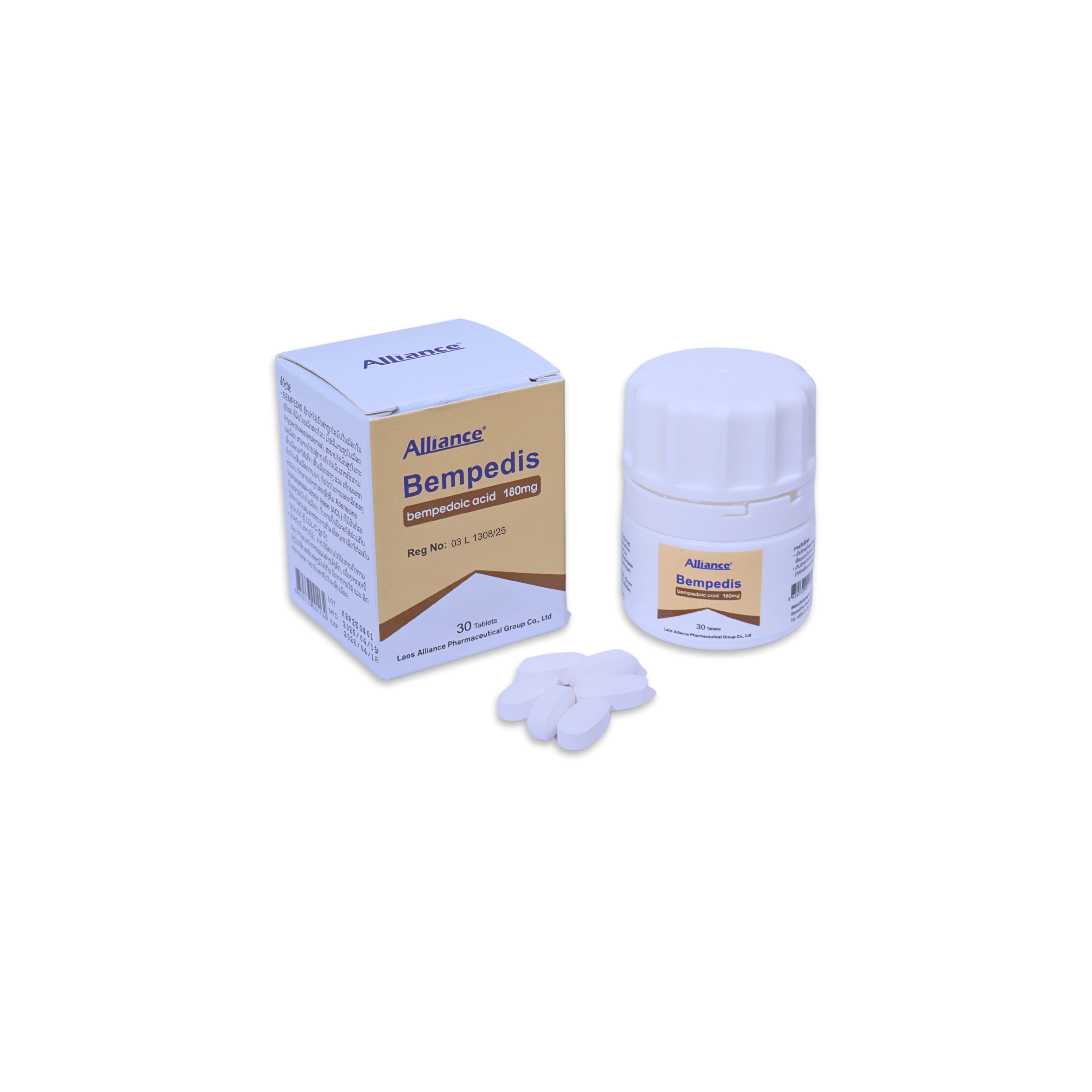 Bempedoic acid 180mg/tablet 30 tablets/bottle Lao United Pharmaceutical [Logistics aging 7-14 days]