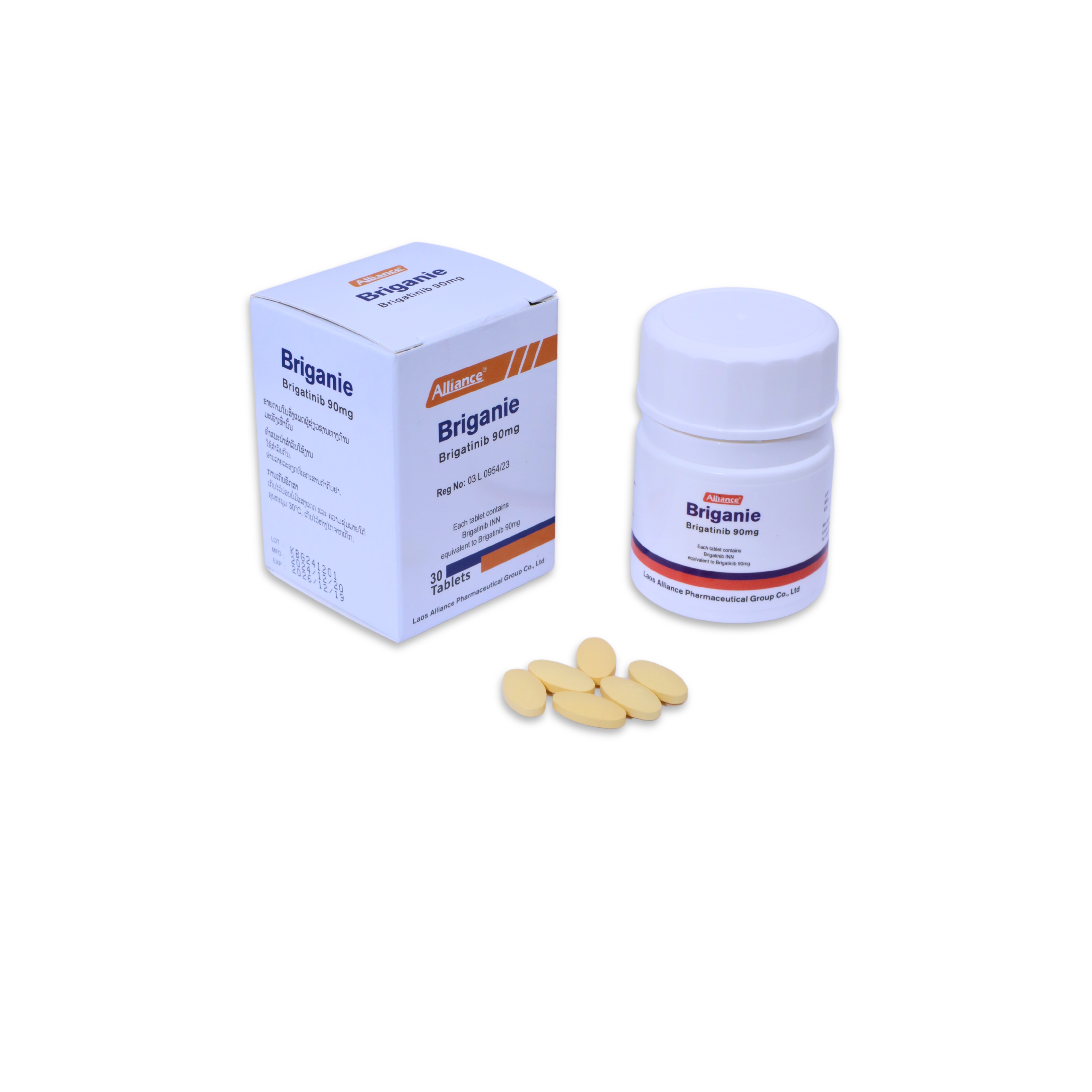 Bugotinib Brigatinib 90mg/tablet 30 tablets/bottle Lao United Pharmaceutical [Logistics aging 7-14 days]
