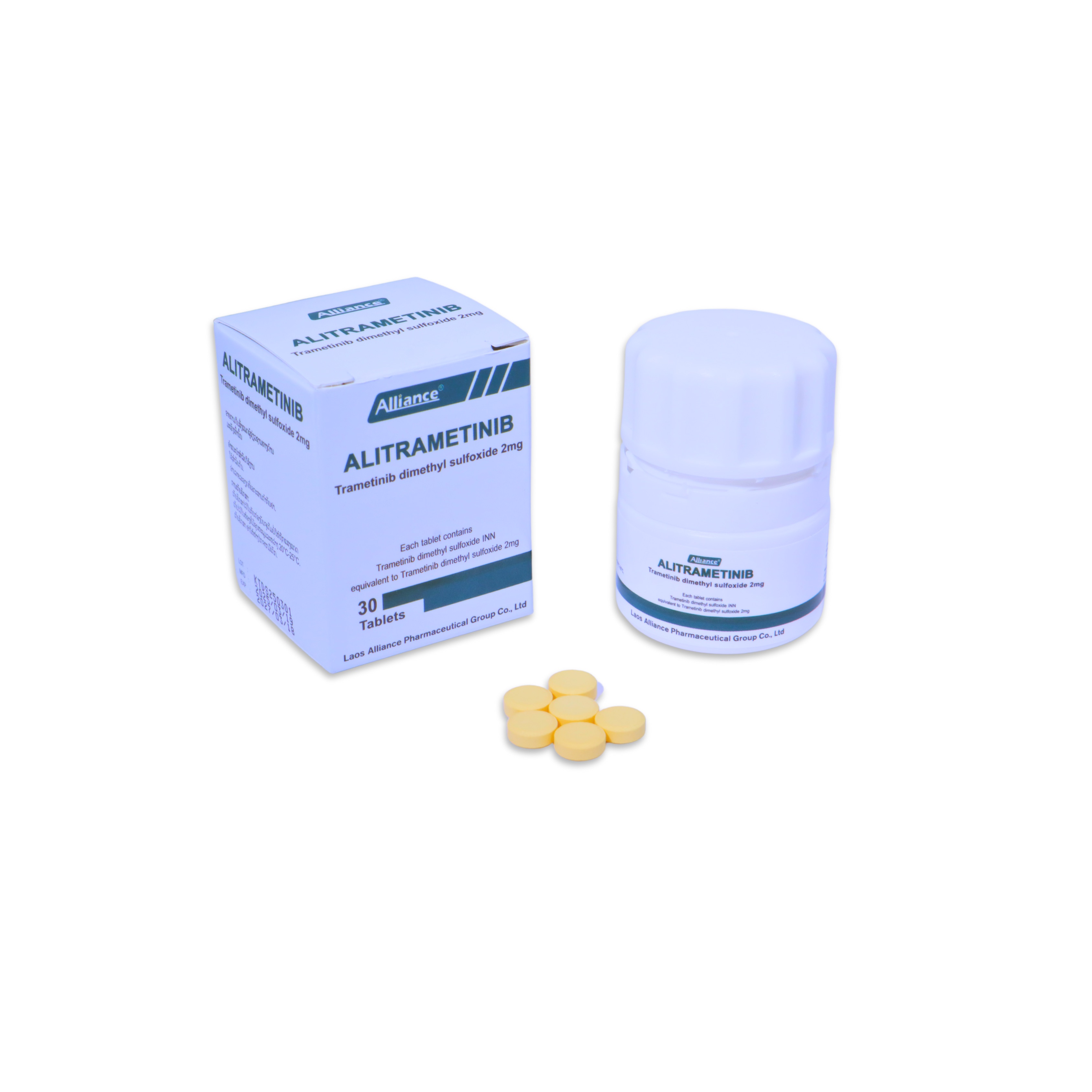Trametinib dimethyl sulfoxide 2mg/tablet 30 tablets/bottle Lao United Pharmaceutical [Logistics aging 7-14 days]