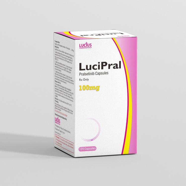 Pralsetinib capsules 100 mg/capsule, 120 capsules/box