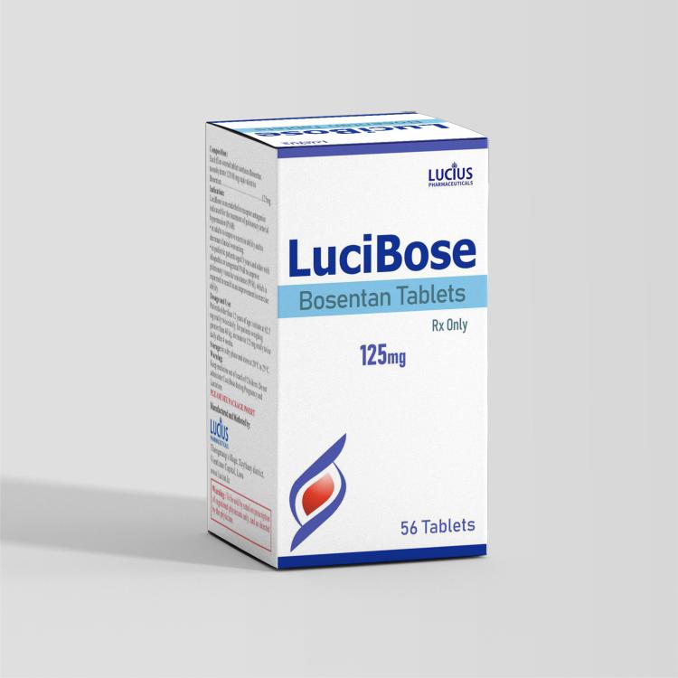 Bosentan tablets 125mg/tablet, 56 tablets/box