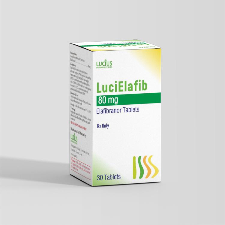 Elafibrano tablets 80mg/tablet, 30 tablets/box